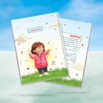 دفتر 80 برگ سیمی خط دار طرح کاپشن صورتی